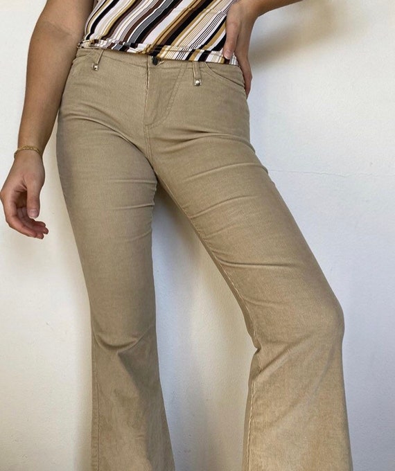 Beige cord flares