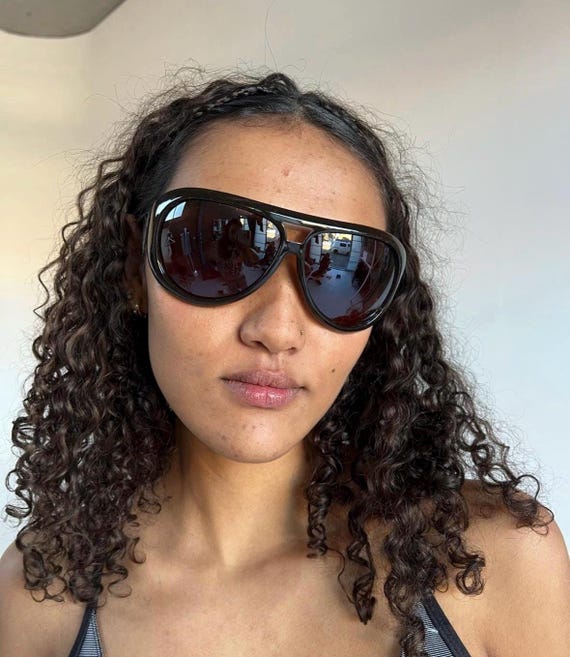 Y2K Brown Aviator Style Sunglasses Oversized 2000s Giving 