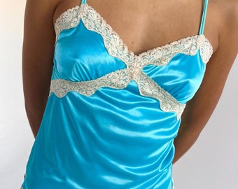 Blue Silk Lace Detailed Cami Vintage 2000s 90s - Etsy