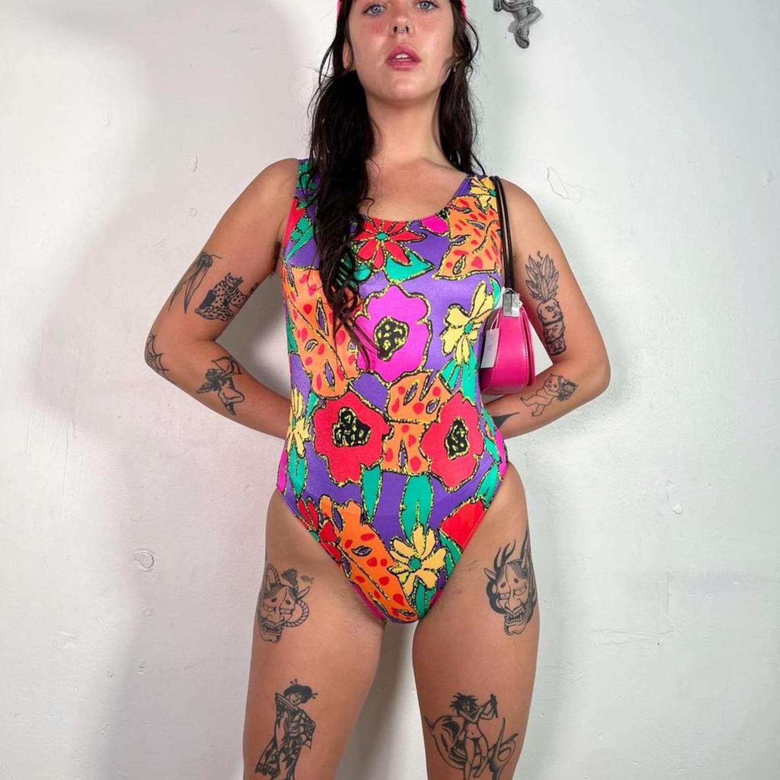 80's Colorway - Inspired By Lady Gaga - Sustainably Made One-Piece Swimsuit