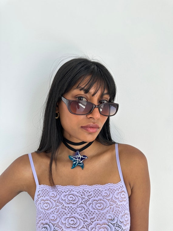 90s Y2K Rectangle frame basic vintage grey deadst… - image 2