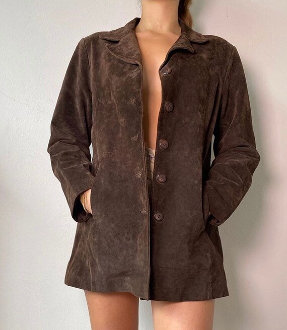 90s Genuine Chocolate Brown soft Suede Jacket