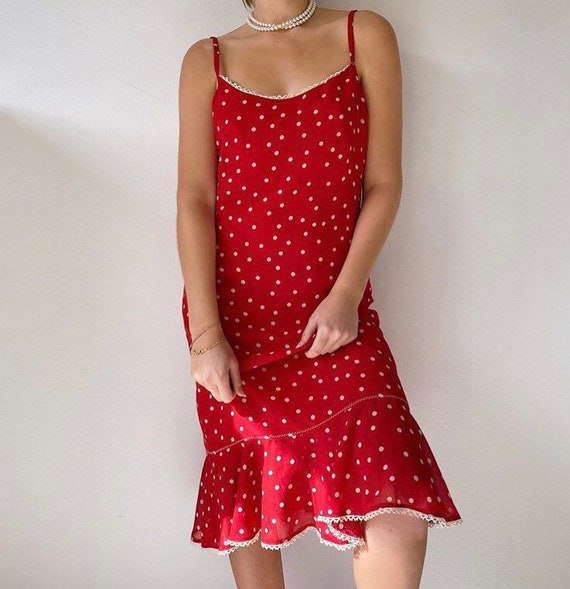 Red and white polka dot sweet dress