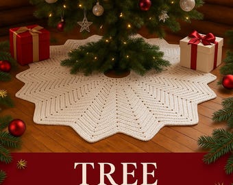 Christmas Snow - Reversible Tree Skirt Crochet pattern  - 5 feet wide - Standard US terms