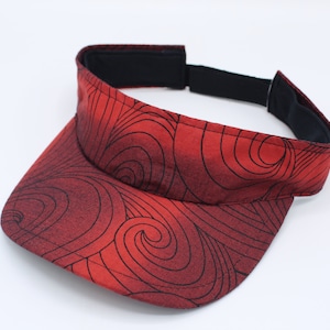 Cotton Visor, Visor Hat, Sun Visor, Sun Hat, Golf Hat, Sports Visor, Tennis Hat, Tennis Visor, Golf Visor, Visor Headband, Red, Abstract