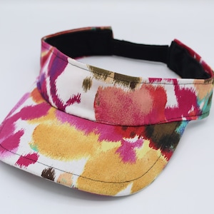 Canvas Visor, Visor Hat, Sun Visor, Sun Hat, Golf Hat, Sports Visor, Tennis Hat, Tennis Visor, Golf Visor, Visor Headband, Floral, Colorful