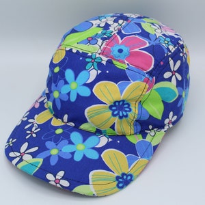 Baumwolle 5 Panel Hut, 5 Panel Mütze, Fünf Panel, Fünf Panel Hut, Fünf Panel Mütze, Baseball Hut, Baseballmütze, Hut, Mütze, Blumen, Blumen, Retro