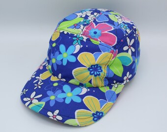 Cotton 5 Panel Hat, 5 Panel Cap, Five Panel, Five Panel Hat, Five Panel Cap, Baseball Hat, Baseball Cap, Hat, Cap, Floral, Flowers, Retro
