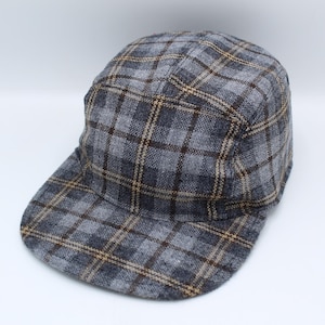 Wool 5 Panel Hat, 5 Panel Cap, Five Panel, Five Panel Hat, Five Panel Cap, Baseball Hat, Baseball Cap, Hat, Cap, Wool Blend, Plaid, Brown