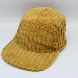 Corduroy 5 Panel Hat, 5 Panel Cap, Five Panel, Five Panel Hat, Five Panel Cap, Baseball Hat, Baseball Cap, Hat, Cap, Yellow, Golden, Mustard