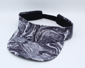 Cotton Visor, Visor Hat, Sun Visor, Sun Hat, Golf Hat, Sports Visor, Tennis Hat, Tennis Visor, Golf Visor, Visor Headband, Trippy, Grey