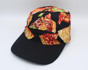 Cotton 5 Panel Hat, 5 Panel Cap, Five Panel, Five Panel Hat, Five Panel Cap, Baseball Hat, Baseball Cap, Hat, Cap, Pizza, Pepperoni, Cheese