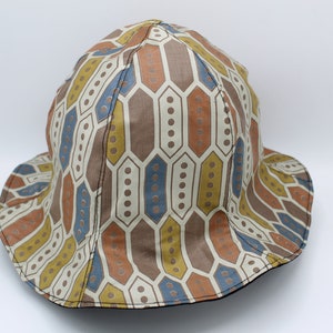 L/XL Vintage Reversible Bucket Hat, Bucket Hat, Adult Bucket Hat, Adult Summer Hat, Brim Hat, Fisherman Hat, Sun Hat, Abstract, Retro
