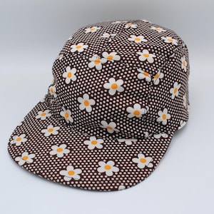 Cotton 5 Panel Hat, 5 Panel Cap, Five Panel, Five Panel Hat, Five Panel Cap, Baseball Hat, Baseball Cap, Hat, Cap, Vintage, Floral, Daisies