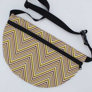Canvas Fanny Pack, Belt Bag, Fanny Bag, Festival Bag, Sling Bag, Hip Bag, Waist Bag, Bum Bag, Crossbody Bag, Shoulder Bag, Zig Zag, Striped