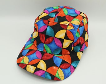 Cotton 5 Panel Hat, 5 Panel Cap, Five Panel, Five Panel Hat, Five Panel Cap, Baseball Hat, Baseball Cap, Hat, Colorful, Abstract, Circle