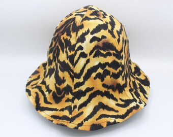 S/M Cotton Reversible Bucket Hat, Bucket Hat, Adult Bucket Hat, Adult Summer Hat, Brim Hat, Fisherman Hat, Sun Hat, Tigers, Animal Print
