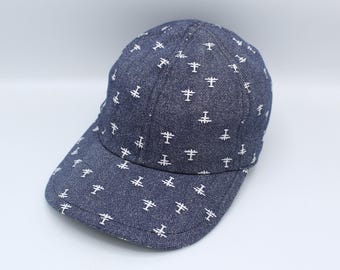 Denim 6 Panel Hat, Baseball Hat, Baseball Cap, Dad Hat, Dad Cap, 6 Panel Cap, Six Panel, Snapback, Trucker Hat, Hat, Cap, Airplanes