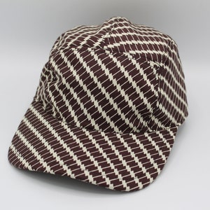 Baumwolle 5 Panel Hut, 5 Panel Cap, Fünf Panel Hut, Fünf Panel Hut, Fünf Panel Cap, Baseball Hut, Hut, Mütze, Braun, Weiß, Gemustert