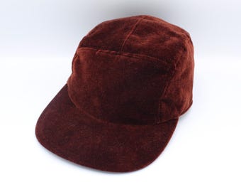 Upholstery 5 Panel Hat, 5 Panel Cap, Five Panel, Five Panel Hat, Five Panel Cap, Baseball Hat, Baseball Cap, Hat, Cap, Brown, Velveteen