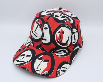 Cotton 6 Panel Hat, Baseball Hat, Baseball Cap, Dad Hat, Dad Cap, 6 Panel Cap, Six Panel, Snapback, Trucker Hat, Hat, Cap, Red, Faces