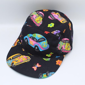 Cotton 5 Panel Hat, 5 Panel Cap, Five Panel, Five Panel Hat, Five Panel Cap, Baseball Hat, Baseball Cap, Flower Power, Bug, Beetle, Hippie