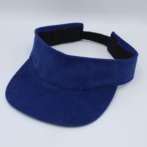 Corduroy Visor, Visor Hat, Sun Visor, Sun Hat, Golf Hat, Sports Visor, Tennis Hat, Tennis Visor, Golf Visor, Visor Headband, Blue
