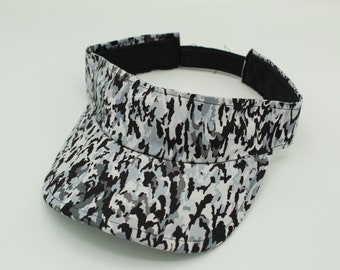 Cotton Visor, Visor Hat, Sun Visor, Sun Hat, Golf Hat, Sports Visor, Tennis Hat, Tennis Visor, Golf Visor, Visor Headband, Camouflage, Gray