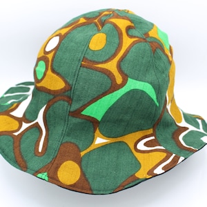 L/XL Vintage Reversible Bucket Hat, Bucket Hat, Adult Bucket Hat, Adult Summer Hat, Brim Hat, Fisherman Hat, Sun Hat, Abstract, Psychedelic