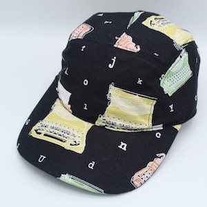 Cotton 5 Panel Hat, 5 Panel Cap, Five Panel, Five Panel Hat, Five Panel Cap, Baseball Hat, Baseball Cap, Hat, Typewriter, Poetry, Writer
