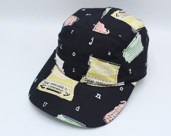 Cotton 5 Panel Hat, 5 Panel Cap, Five Panel, Five Panel Hat, Five Panel Cap, Baseball Hat, Baseball Cap, Hat, Typewriter, Poetry, Writer