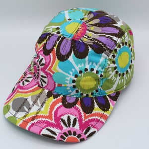 Baumwolle 5 Panel Hut, 5 Panel Mütze, Fünf Panel, Fünf Panel Hut, Fünf Panel Mütze, Baseballmütze, Baseballmütze, Hut, Mütze, Blumen, Retro, Bunt