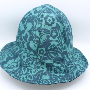 S/M Cotton Reversible Bucket Hat, Bucket Hat, Adult Bucket Hat, Adult Summer Hat, Brim Hat, Fisherman Hat, Sun Hat, Turquoise, Blue, Floral