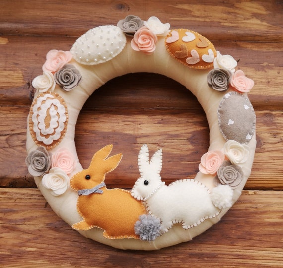 Easter Felt Wreath For Front Or Double Door Wreath Etsy