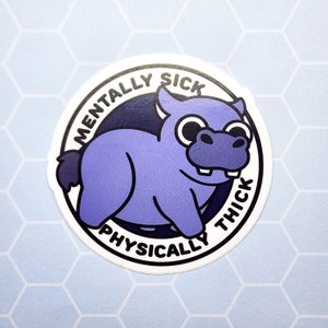 Thicc Hippo Vinyl Sticker