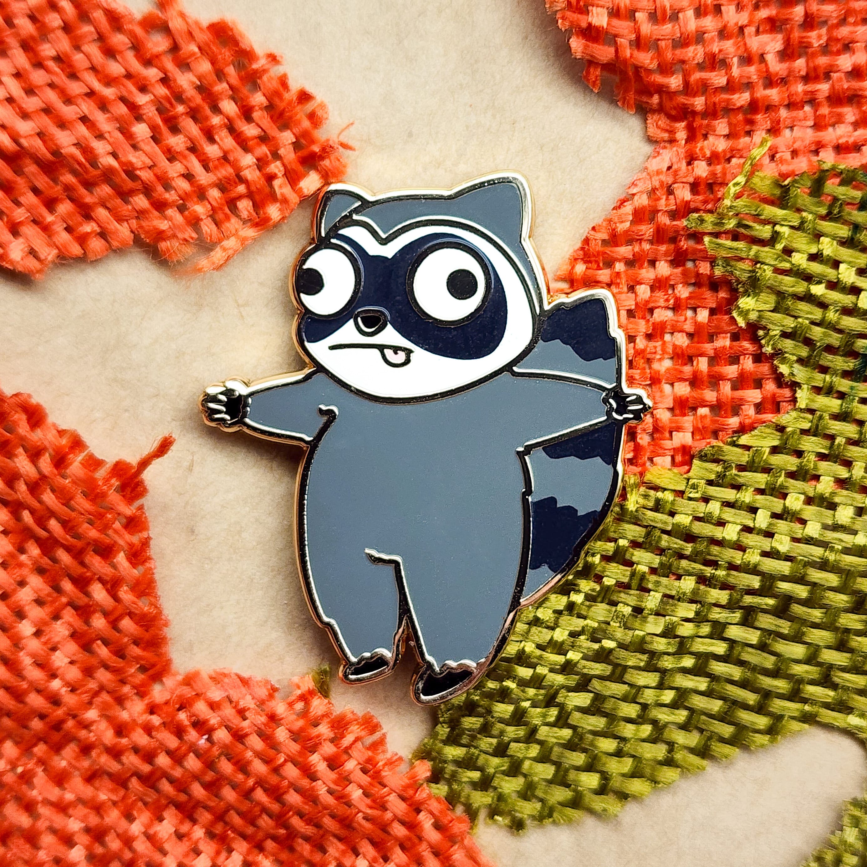 Derpy Raccoon Enamel Pin - Etsy