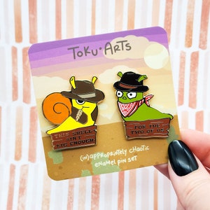 Snail and Slug Cowbug Enamel Pin Set