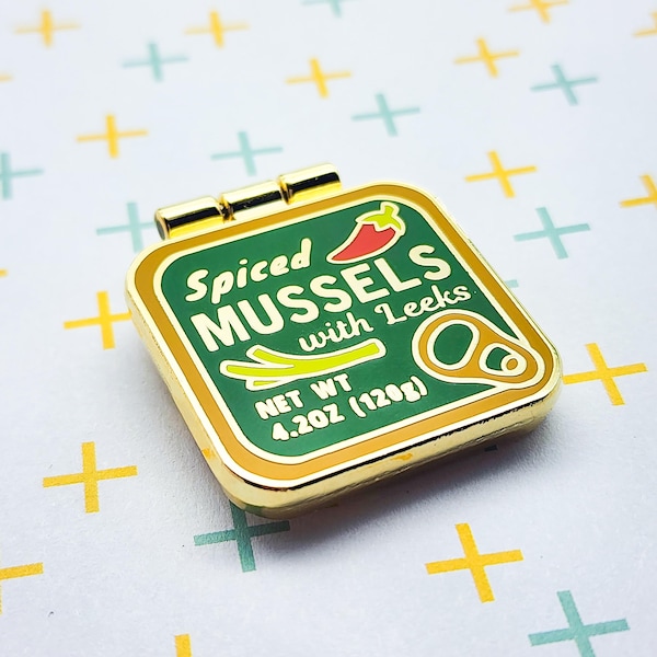 Mussels Tinned Fish Enamel Pin