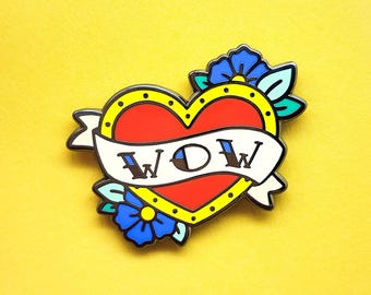 American Traditional Heart Tattoo Enamel Pin