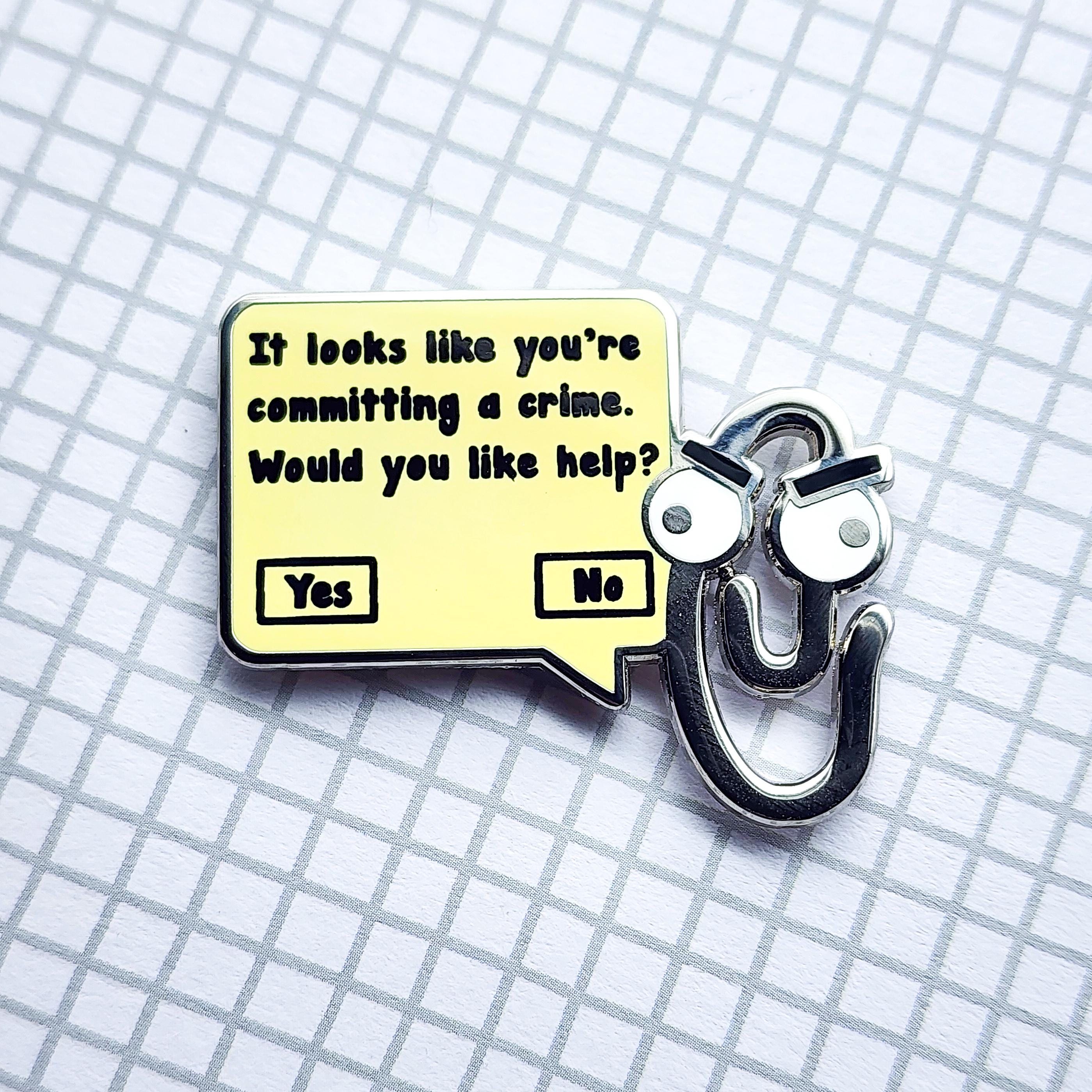 Paperclip Office Assistant Enamel Pin - Etsy