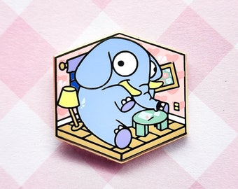 Elefant im Raum Emaille Pin