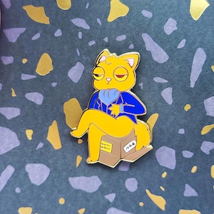 Orange Gentleman Cat Enamel Pin