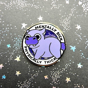Thick Hippo Enamel Pin