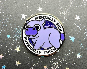 Thick Hippo Enamel Pin