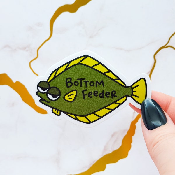 Bottom Feeder Olive Flounder Vinyl Sticker