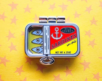 Sardiner Konserverad Fisk Emalj Pin