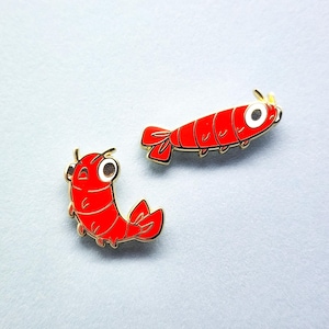 Tiny Shrimp Mini Enamel Pin Set