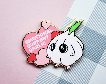 Emotional Support Garlic Enamel Pin