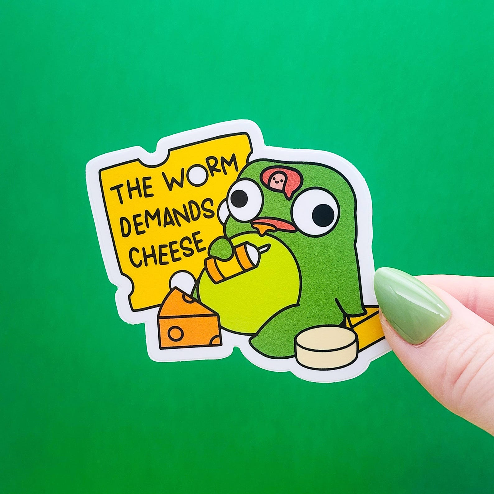 Brain Worm Frog Vinyl Sticker - Etsy UK