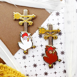 Huhn Streifen Pin aus Emaille